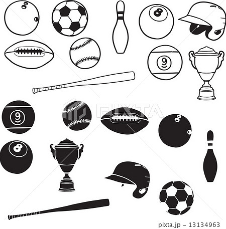 サッカー 野球 バスケ バスケットボールのイラスト素材