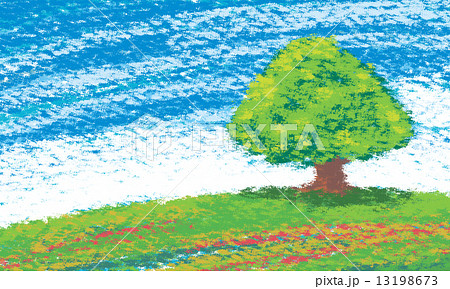 クレヨン画 木のアート クレヨン画 木のアート