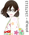 眼鏡の着物女性 風 困り顔のイラスト素材 [13475317] - PIXTA