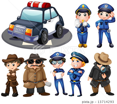 刑事 探偵 コート クリップアートのイラスト素材