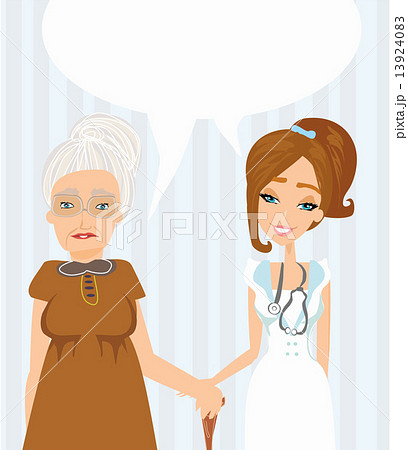 an elderly lady at the doctor in practice. consultation with the