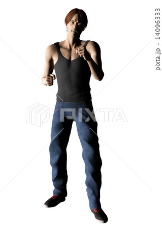 ファイティングポーズ 男性 ガッチリ 殴るのイラスト素材