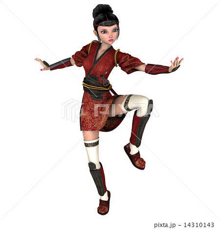 女性 くノ一 忍者 かわいい ゲーム 日本 可愛いのイラスト素材