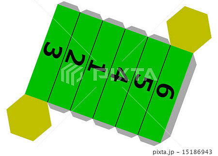 型紙 展開図 サイコロ 見開きの写真素材