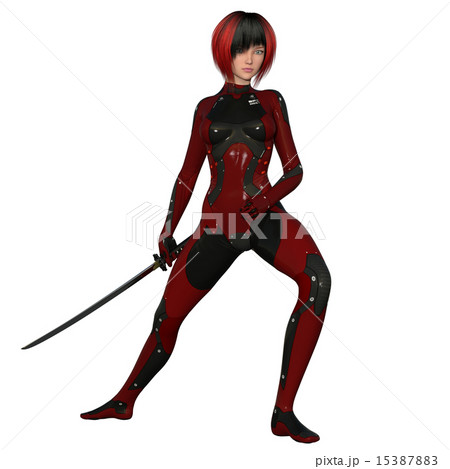 アクション 刀 ポーズ 忍者のイラスト素材