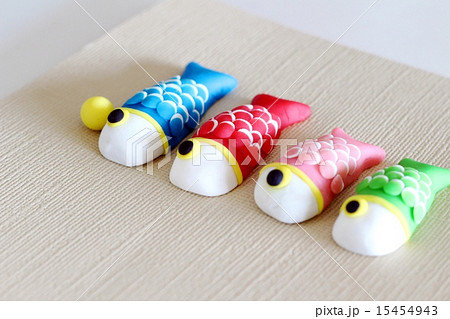 粘土 鯉のぼり の写真素材