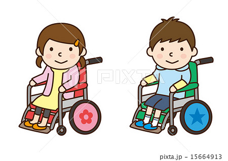 車椅子 身体障害者 ベクター 子どもの写真素材