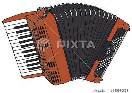 アコーディオン奏者のイラスト素材
