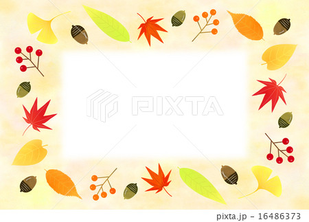 フレーム 秋 紅葉 飾り枠のイラスト素材