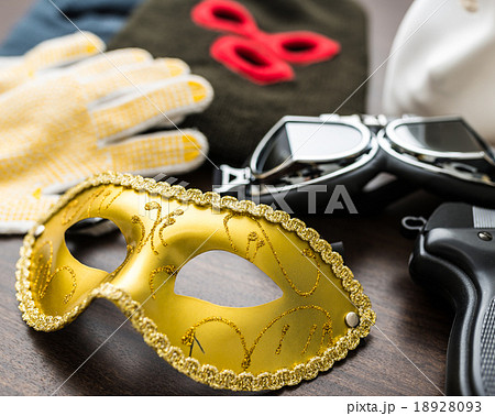 変装 仮面 仮装衣装 アイマスクの写真素材
