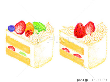 ケーキ ショートケーキ フルーツケーキ カットケーキのイラスト素材