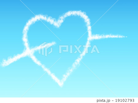 曲芸飛行 アクロバット ハートマーク ブルーインパルスの写真素材