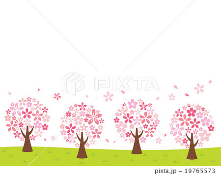 桜 桜並木 並木道 背景のイラスト素材