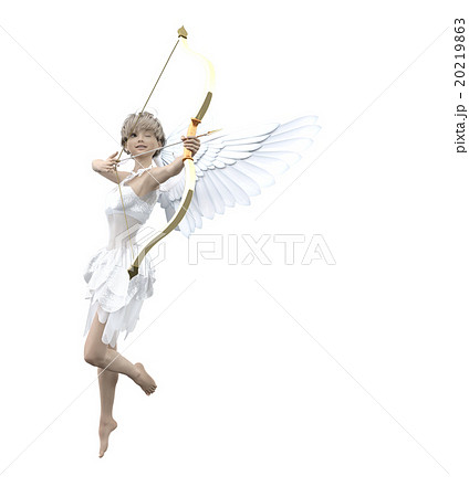 キューピット 天使 弓矢 女の子のイラスト素材