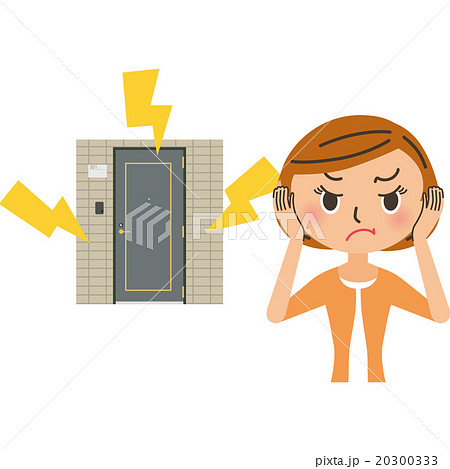 騒音 マンション 音 住まいのイラスト素材