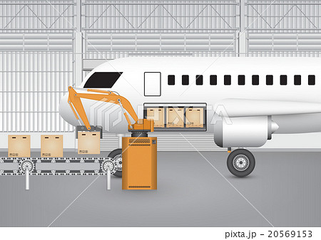 ベルトコンベアー 空港のイラスト素材