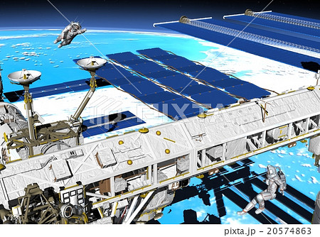 国際宇宙ステーションのイラスト素材