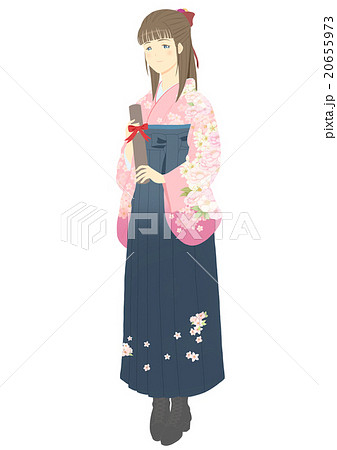 袴姿のイラスト素材