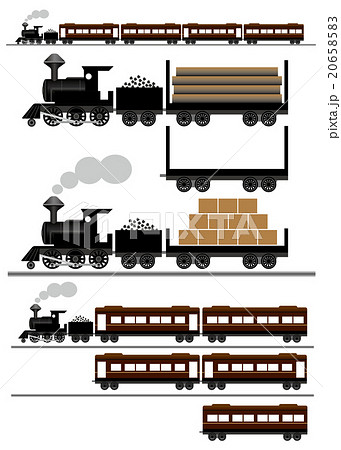 機関車 Sl 貨車 蒸気機関車のイラスト素材