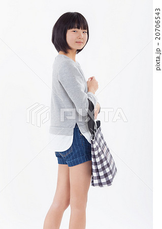 私服 女の子の写真素材