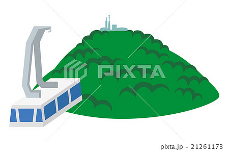 ベクター ロープウェイ 山 函館のイラスト素材
