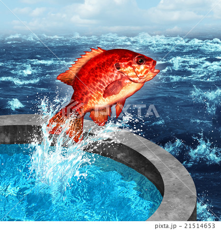 魚 魚類 脱出 成功のイラスト素材