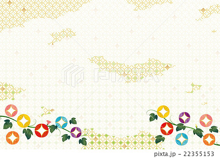 模様 花 朝顔 和柄の写真素材
