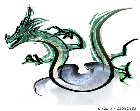 龍 ドラゴン 青 青龍のイラスト素材