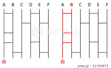 あみだくじのイラスト素材