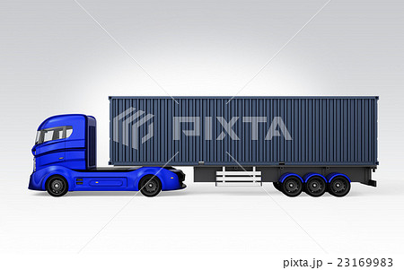 トラック コンテナ 車 大型トラックのイラスト素材