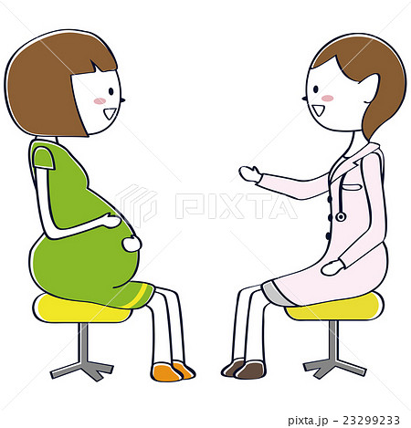 妊婦 女性 妊娠 健診のイラスト素材