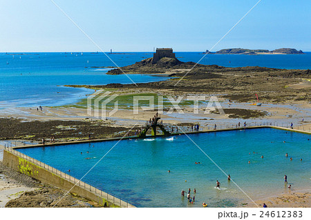 サンマロ湾の写真素材