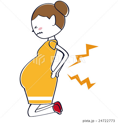 腰痛 妊婦 女性 妊娠のイラスト素材