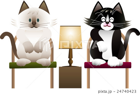 黒猫 猫 座る 小動物のイラスト素材