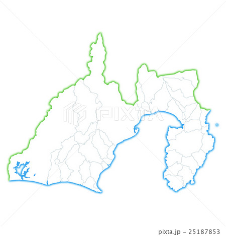 伊豆国 県地図 静岡県地図 伊豆半島 イラストの写真素材