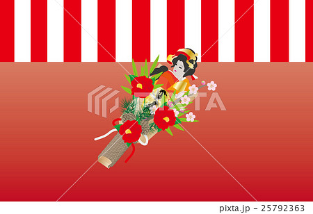 羽子板 女の子 イラスト 正月 和のイラスト素材