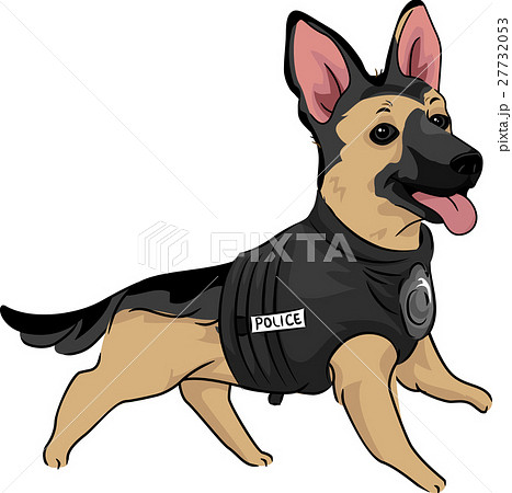 警察犬のイラスト素材