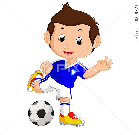 少年 マンガ 漫画 サッカーのイラスト素材