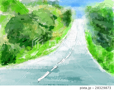 坂 坂道 道路 道のイラスト素材