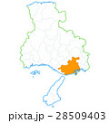 兵庫県と神戸市地図のイラスト素材