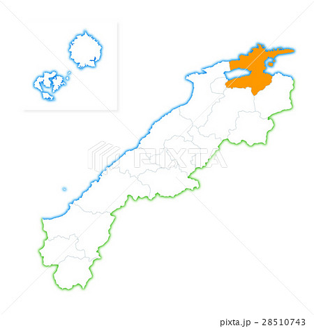 島根県地図のイラスト素材
