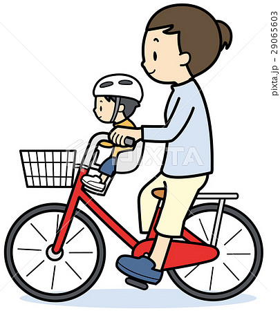 子供乗せ自転車のイラスト素材