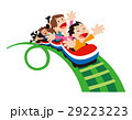 ジェットコースターに乗る女の子のイラスト素材