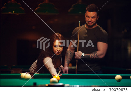 玉突き ゲームの写真素材