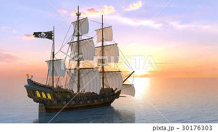 海賊船のイラスト素材 Pixta
