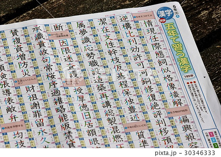 漢字 小学生 文字 ポスターの写真素材