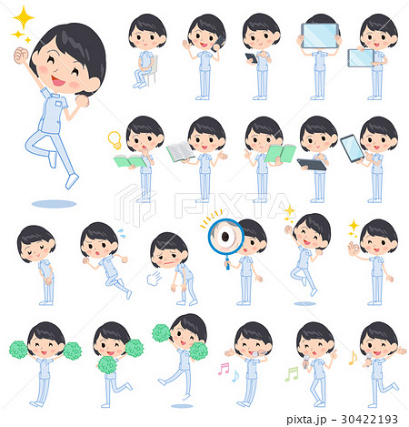 女性 看護師 急ぐ 走るのイラスト素材