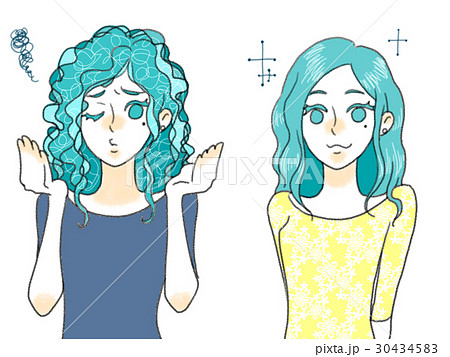 くるくるヘアのイラスト素材