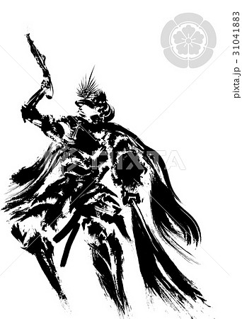 墨絵 水墨画 武士 侍の写真素材 - PIXTA