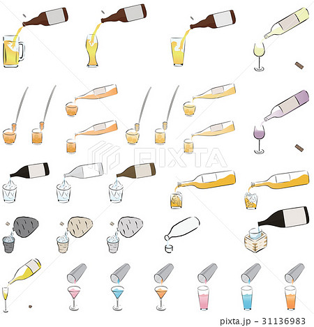 お酒を注ぐ イラストのイラスト素材